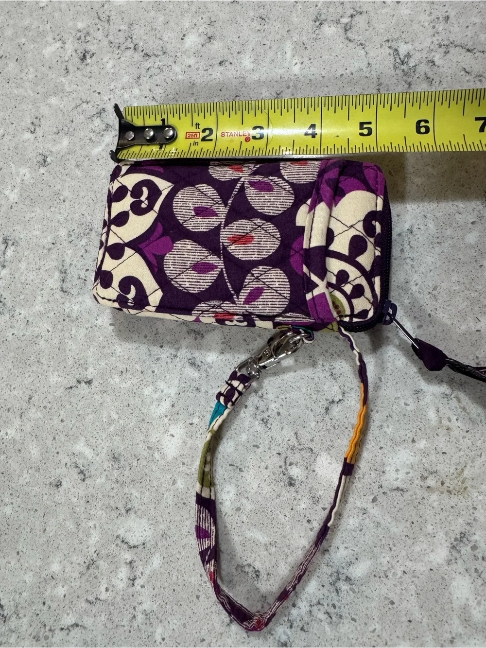 Vera Bradley Multicolor Quilted Wristlet Wallet in Purple and Teal